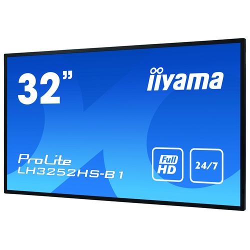 iiyama LH3252HS-B1 pantalla de señalización Pantalla plana para señalización digital 80 cm (31.5") IPS Full HD Negro Procesador 