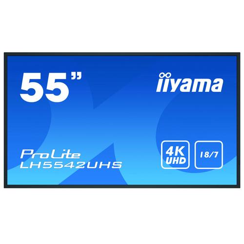 iiyama LH5542UHS-B3 pantalla de señalización Pantalla plana para señalización digital 138,7 cm (54.6") IPS 4K Ultra HD Negro Pro