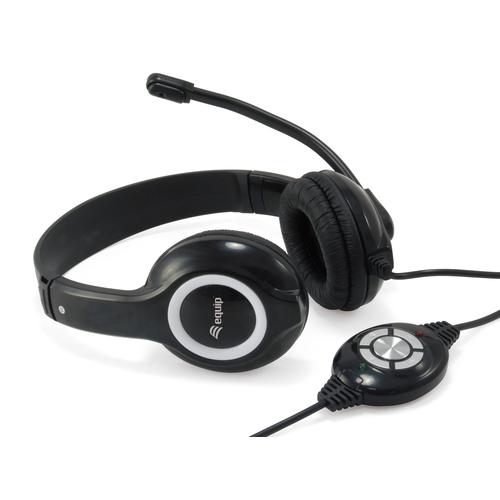 Equip 245301 auricular y casco Auriculares Alámbrico Diadema Calls/Music USB tipo A Negro