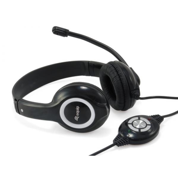 Equip 245301 auricular y casco Auriculares Alámbrico Diadema Calls/Music USB tipo A Negro - Imagen 1