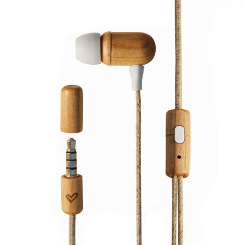 Eco Cherry Wood Auriculares Dentro de oído Conector de 3,5 mm Madera - Imagen 1