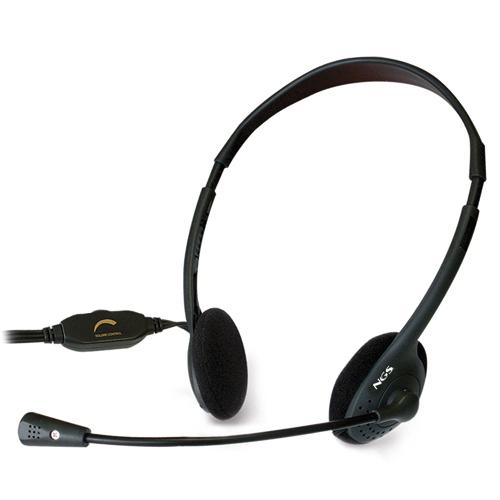NGS MS103 auricular y casco Auriculares Alámbrico Diadema Calls/Music Negro - Imagen 1