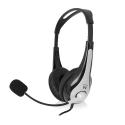 Ewent EW3565 auricular y casco Auriculares Alámbrico Diadema Calls/Music USB tipo A Negro, Blanco