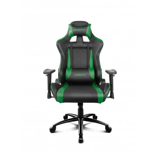 DR150BG silla para videojuegos Silla para videojuegos universal Asiento acolchado Negro, Verde - Imagen 1