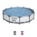 Bestway 56416 - piscina desmontable tubular steel pro max 366x76 cm depuradora de cartucho 1.249 litros - hora
