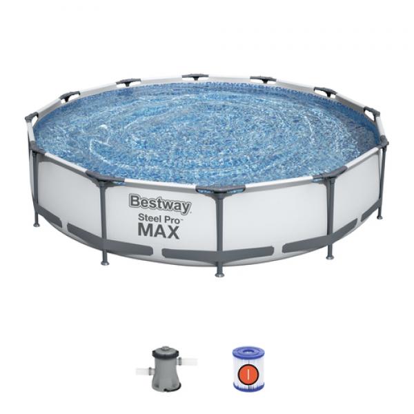 Bestway 56416 - piscina desmontable tubular steel pro max 366x76 cm depuradora de cartucho 1.249 litros - hora - Imagen 1