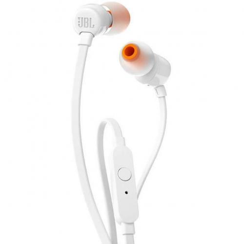 Auriculares intrauditivos jbl t110 white - pure bass - drivers 9mm - cable plano - manos libres - Imagen 1