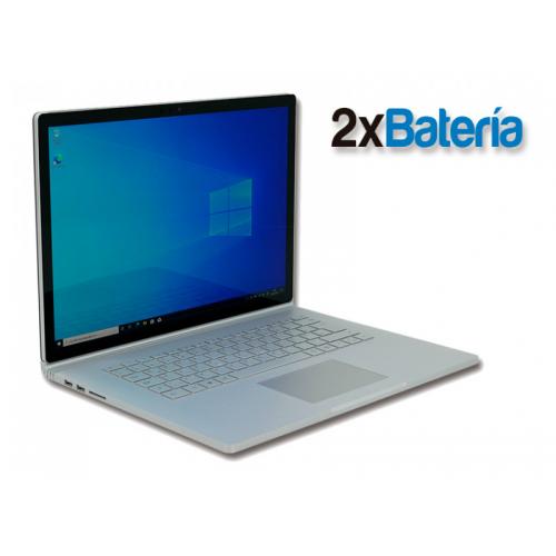 Microsoft Surface Book 2 Intel Core i7 8650U 1.9 GHz. · 16 Gb. SO-DDR3 RAM · 256 Gb. SSD M2 · Windows 10 Pro · Táctil 15 '' 4K 