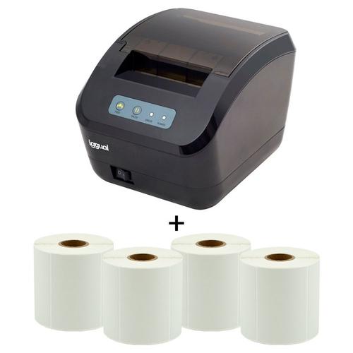iggual Kit impresora etiquetas + 4 rollos impresora de etiquetas Térmica directa 203 x 203 DPI Alámbrico - Imagen 1
