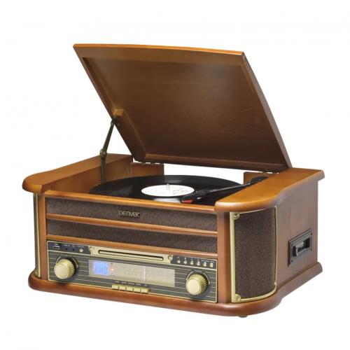 Tocadiscos retro denver mcr - 50mk3 - usb - aux - radio - cd - casete