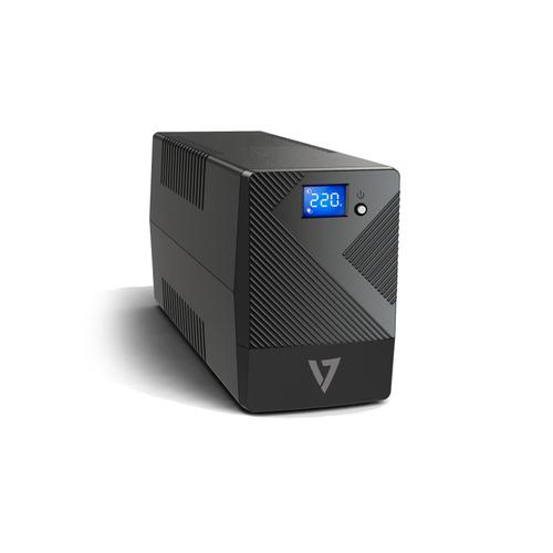 V7 Onduleur 600 VA avec 6 prises, écran LCD tactile (UPS1P600E)
