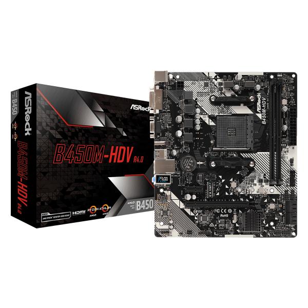 B450M-HDV R4.0 AMD B450 Zócalo AM4 micro ATX