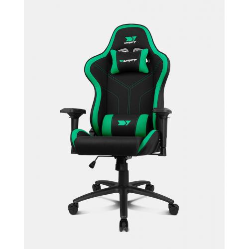 DR110BG silla para videojuegos Butaca para jugar Asiento acolchado Negro, Verde