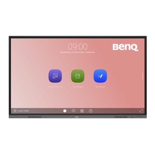 BenQ RE8603 Panel plano interactivo 2,18 m (86") LED 400 cd / m² 4K Ultra HD Negro Pantalla táctil Procesador incorporado Androi