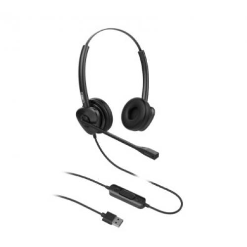 HT302-U auricular y casco Auriculares Alámbrico Diadema Oficina/Centro de llamadas USB tipo A Negro