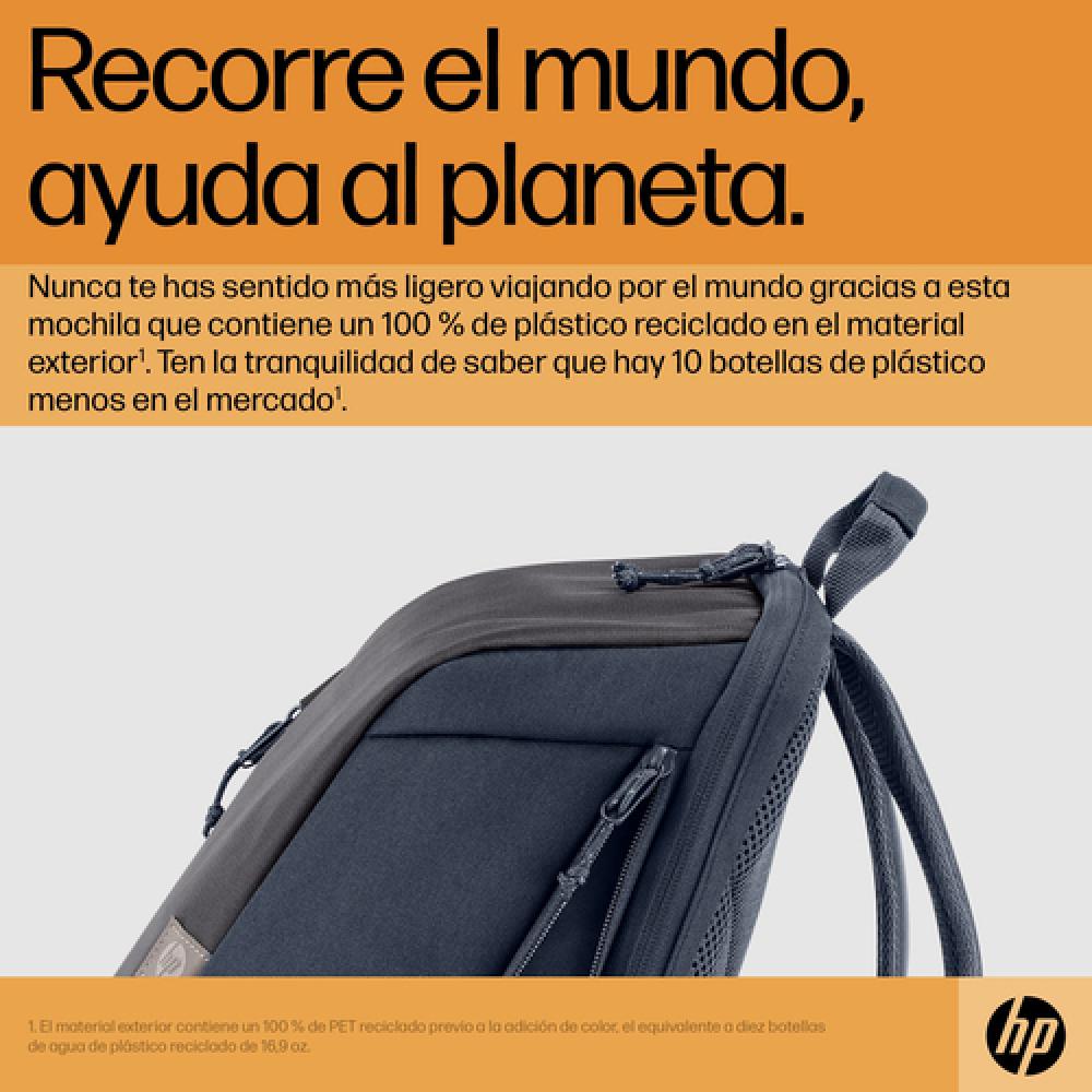 HP Mochila para portátil Travel de 15,6 pulgadas y 18 litros, color gris en