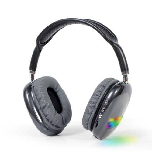 BHP-LED-02-BK auricular y casco Auriculares Inalámbrico Diadema Llamadas/Música Bluetooth Negro, Gris
