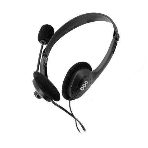 OQO-AU001-U auricular y casco Auriculares Alámbrico Diadema Oficina/Centro de llamadas Negro
