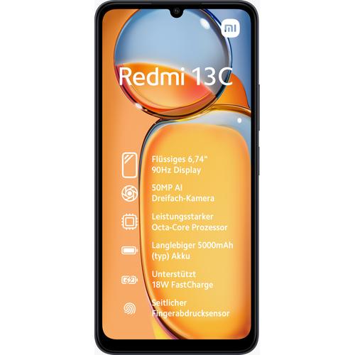 Redmi 13C 17,1 cm (6.74") SIM doble Android 13 4G USB Tipo C 6 GB 128 GB 5000 mAh Negro