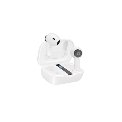 TooQ Bender Auriculares Inalámbricos + Micrófono Bluetooth con Estuche de Carga, Blancos
