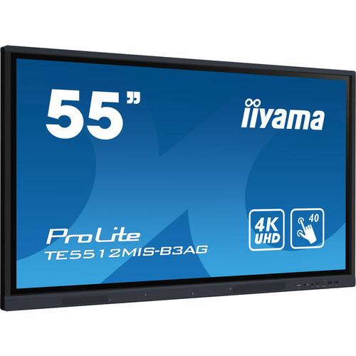 iiyama TE5512MIS-B3AG pantalla de señalización Diseño de quiosco 139,7 cm (55") LCD Wifi 400 cd / m² 4K Ultra HD Negro Pantalla 