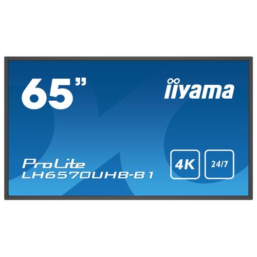 iiyama LH6570UHB-B1 pantalla de señalización Pantalla plana para señalización digital 163,8 cm (64.5") VA 700 cd / m² 4K Ultra H