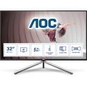 AOC U32U1 pantalla para PC 80 cm (31.5") 3840 x 2160 Pixeles 4K Ultra HD LED Negro, Plata