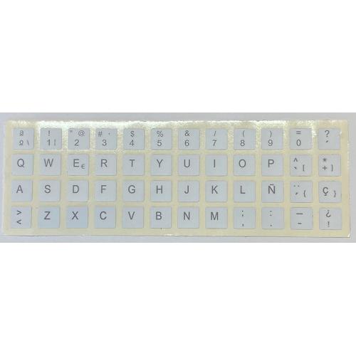 Para APPLE Español Blancas Pegatinas universales para Conversión de teclado Internacional a Castellano. Diseño de etiqueta espec