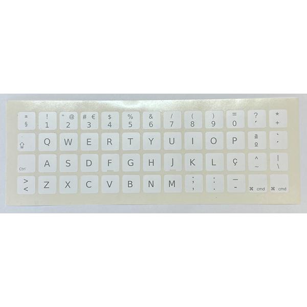 Para APPLE Portugés Blancas Pegatinas universales para Conversión de teclado Internacional a Portugués. Diseño de etiqueta espec