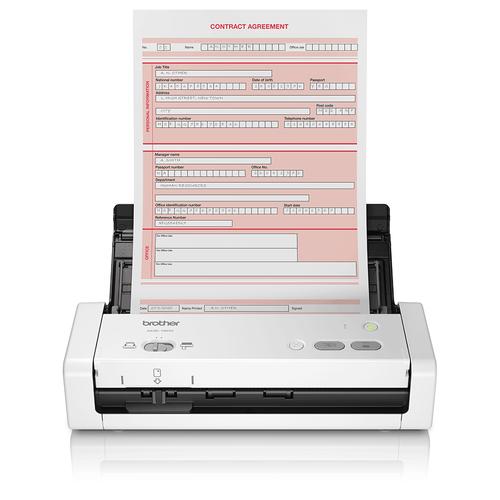 Brother ADS-1200 escaner 600 x 600 DPI Escáner con alimentador automático de documentos (ADF) Negro, Blanco A4